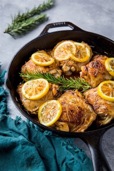 Lemon Rosemary Braised Chicken Thighs The Roasted Root