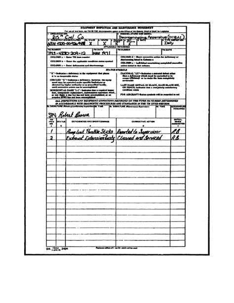 Fillable Da Form 2404 Printable Forms Free Online