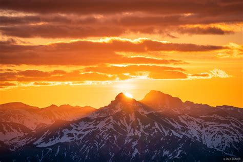 Sunrise Behind Wetterhorn Peak San Juan Mountains Colorado
