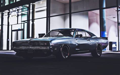 Download Wallpapers Dodge Charger Rt Muscle Cars 1969 Cars Night