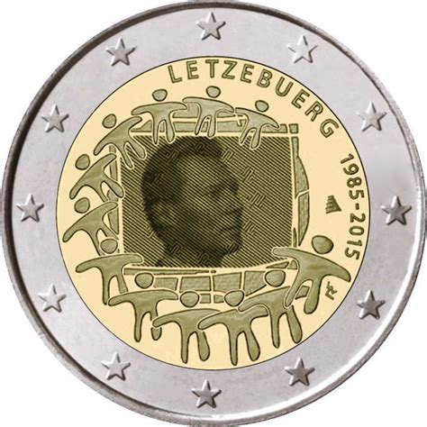 Die luxemburg flagge ist eine trikolore, die aus den farben rot, weiss und hellblau besteht. 2 Euro Luxembourg 2015 "European flag" - graf-waldschrat.de