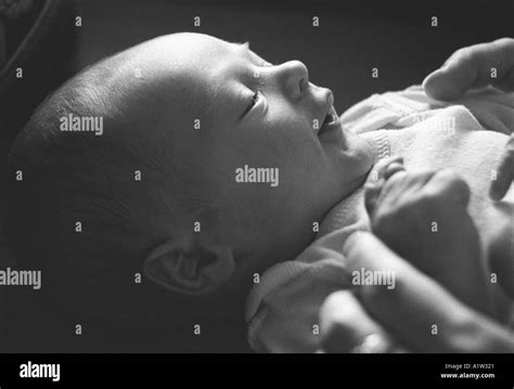 Profile Of A Newborn Baby Boy Stock Photo Alamy