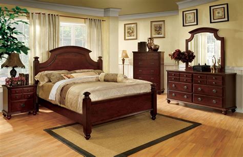 Furniture Of America Gabrielle Ii Pc Poster Bedroom Set In Cherry By Dining Rooms Outlet By