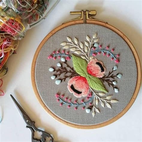 Modern embroidery hoop art by RedWorkStitches on Etsy | Crewel ...