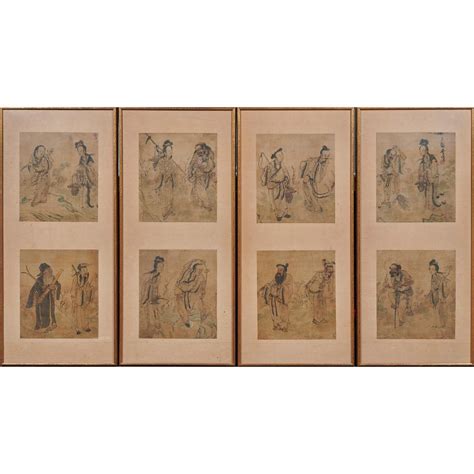 Lot Lot Of 8 Chinese Daoist Paintings