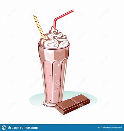 Cioccolato Cartoon Milkshake Glass Illustrazione Cream Whipped