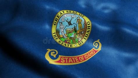 Estado De La Bandera Que Agita De Idaho En 3d Stock De Ilustración