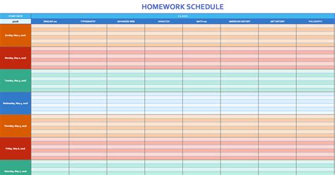 Schedule Template Excel Free Download Printable Templates