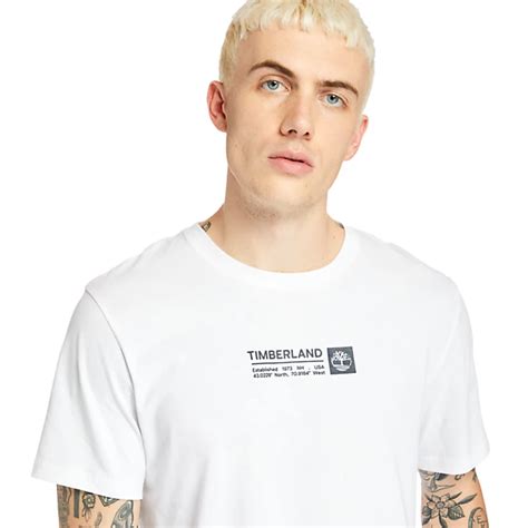 Brand Carrier Mini Logo T Shirt For Men In White Timberland