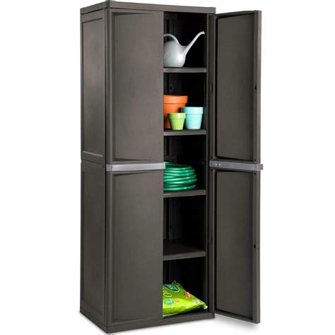 Bs Lockable Storage Cabinet Outdoor 4 Shelf Organizer Yard