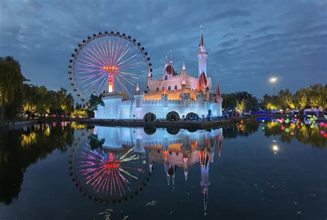 Beijing Shijingshan Amusement Park Light Show Stock Photo Image Of