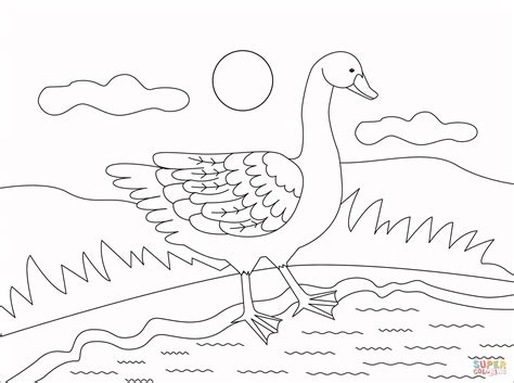 Goose coloring page | Free Printable Coloring Pages