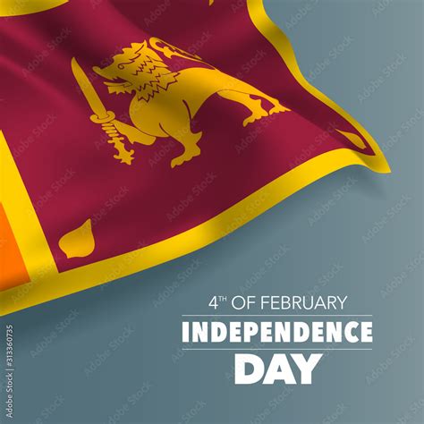 Sri Lanka Independence Day Greeting Card Banner Vector Illustration
