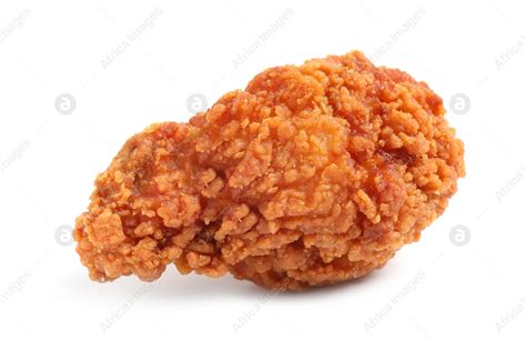 Tasty Deep Fried Chicken Piece Isolated On White Stock Photo