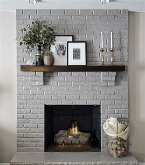 Modern Rustic Painted Brick Fireplaces Ideas 26 Painted Brick