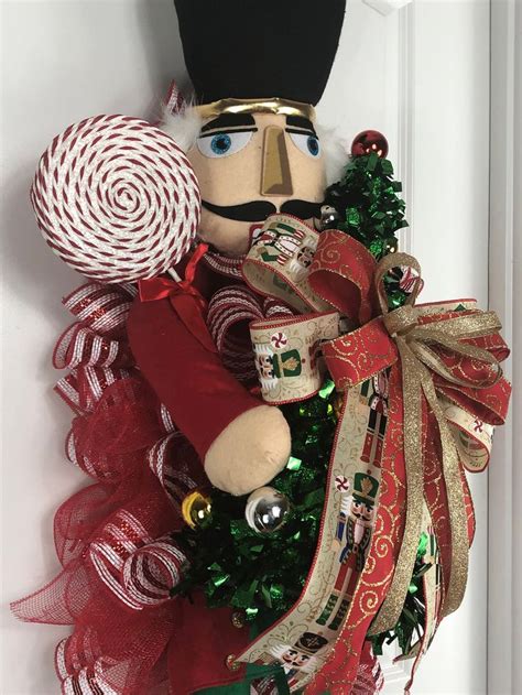 Nutcracker Wreathchristmas Front Door Wreath Christmas Etsy