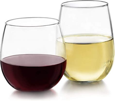 Libbey Vina 12 Piece Stemless Red And White Wine Glasses In Clear Amazon Ca Home And Kitchen