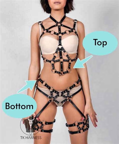 full body harness lingeriebody harnessleather body etsy