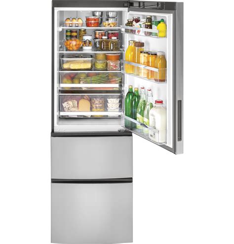 Ge® Gle12hslss 119 Cu Ft Bottom Freezer Counter Depth Refrigerator