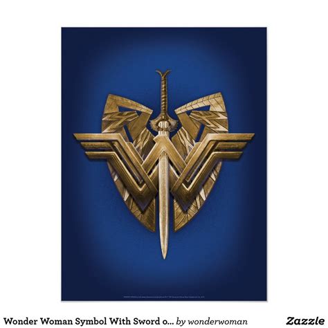 Wonder Woman Symbol With Sword Of Justice Poster Zazzle Wonder