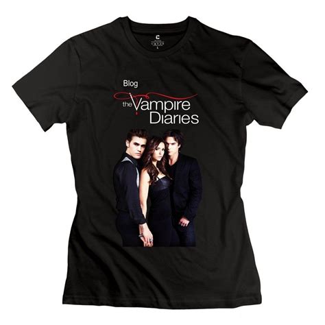 Womens The Vampire Diaries Custom Retro Skyblue Tshirt By