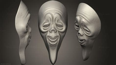Mask Scream Scarry Movie Ghostface Mask Ms0275 3d Stl Model For Cnc