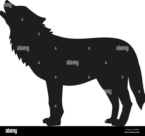 Heulender Wolf Silhouette Stockfotografie Alamy