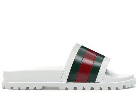 Gucci Web Slide Sandal White For Men Lyst