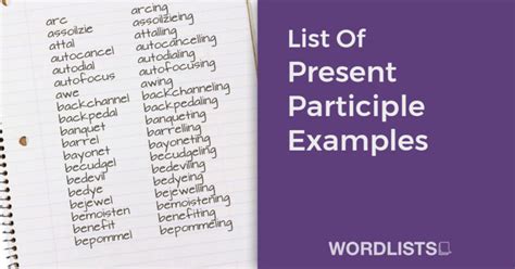 List Of Present Participle Examples