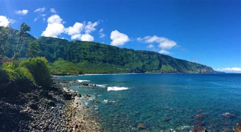 Kalaupapa Peninsula Leper Colony Molokai Hawaii Panoramic View