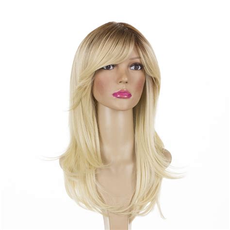 Long Straight Rooted Bleach Blonde Layered Thick Glamour