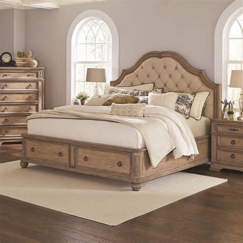New transitional black gray 5 pieces bedroom set with queen upholstered rustic brown 5 piece bedroom set w. Coaster Ilana Queen Storage Bed with Upholstered Headboard ...