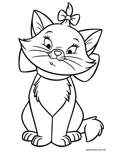Disney Aristocats Marie Coloring Pages Sketch Coloring Page
