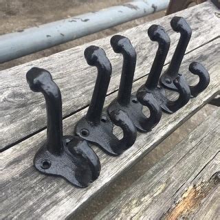 Vintage Style Cast Iron Wall Coat Hooks Hat Hook 5 Pcs Bed Bath