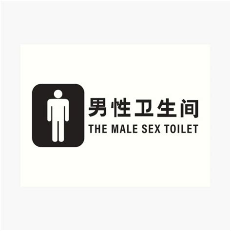 Bad Translation The Male Sex Toilet Funny Dumb Hilarious Art Print By Vishalnair Redbubble