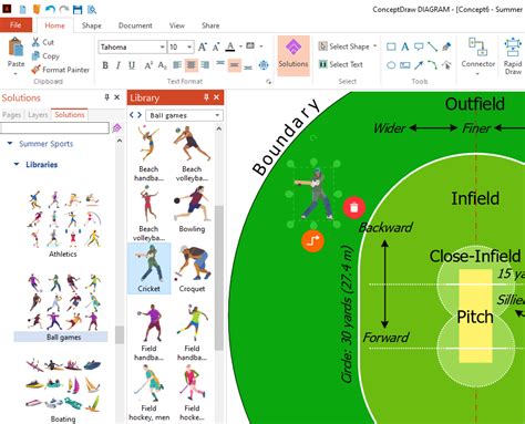 Creating Summer Sports Field Diagrams Conceptdraw Helpdesk