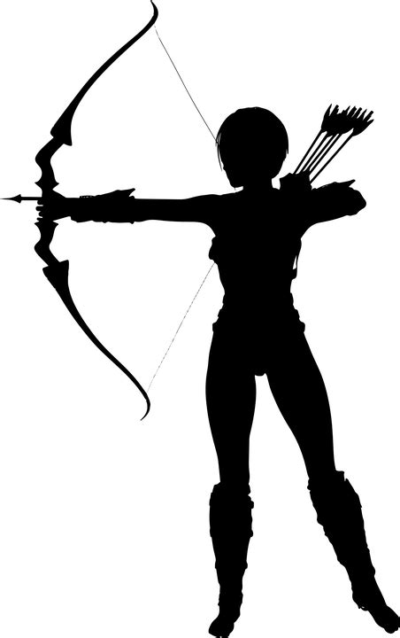 Amazon Archer Arrow Battle Bow Combat Female Arrow Silhouette