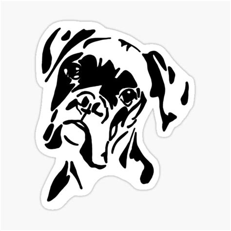 Boxer Minimalist Dog Sticker For Sale By Whoofster Redbubble