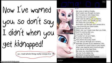 Talking Angela Warning Youtube