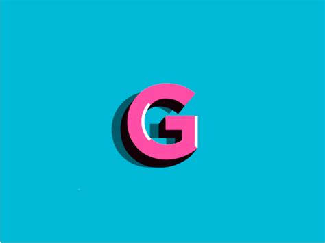 G Illustration Art Design Shadow Logo Typography Alphabet