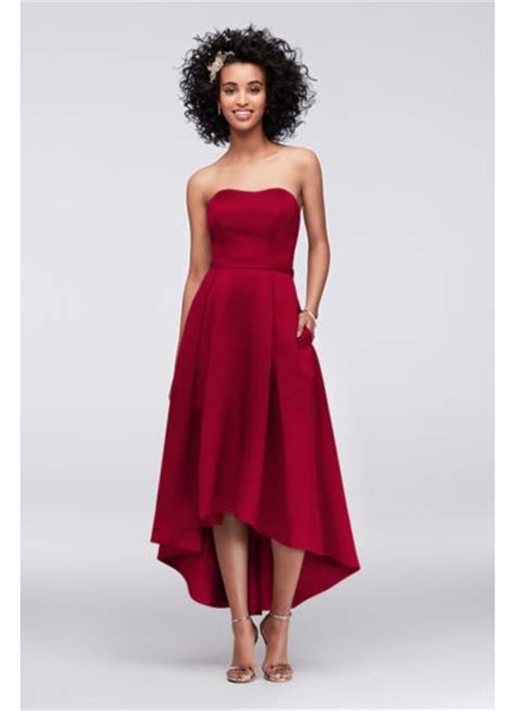 Since 2004, we've been connecting buyers and sellers of new, sample and used wedding dresses and bridal party gowns. Strapless High-Low Bridesmaid Dress with Pockets | David's ...