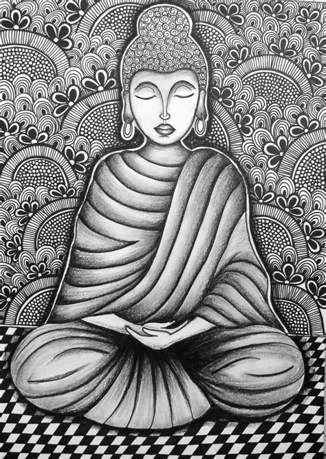 Buddha Zentangle Art How To Draw Zentangle Buddha Step By Step