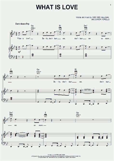 What Is Love Piano Sheet Music Onlinepianist