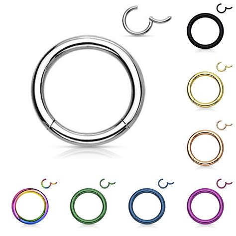 Jewelry And Watches Sterling Silver Seamless Nose Tragus Cartilage Lip Septum Hoop Ring 16g 18g