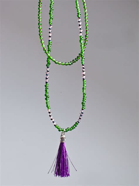 Set Of Two Long Beaded Necklaces For Women Statement Necklace Long