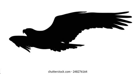 Flying Eagle Vector Silhouette Stock Vector Royalty Free 248276164