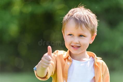 Adorable Happy Little Boy Showing Thumb Up Stock Image Image Of