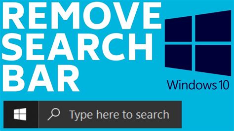 How To Remove Windows Search Bar From Taskbar Youtube