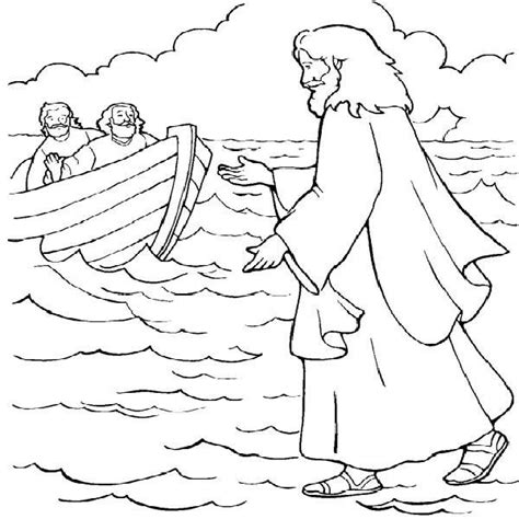 Jesus Walks On Water Coloring Pages | Sunday School Crafts | Pinterest
