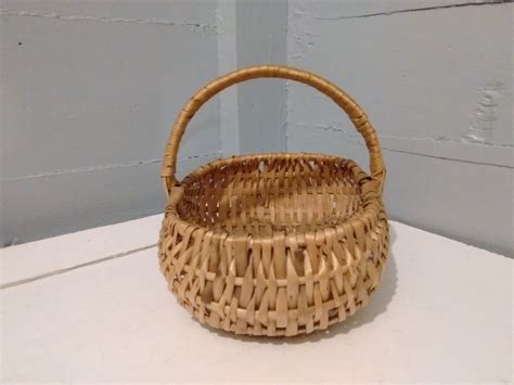 Wicker Basket With Handle Large Oval Vintage Farmhouse Kitchen Decor
